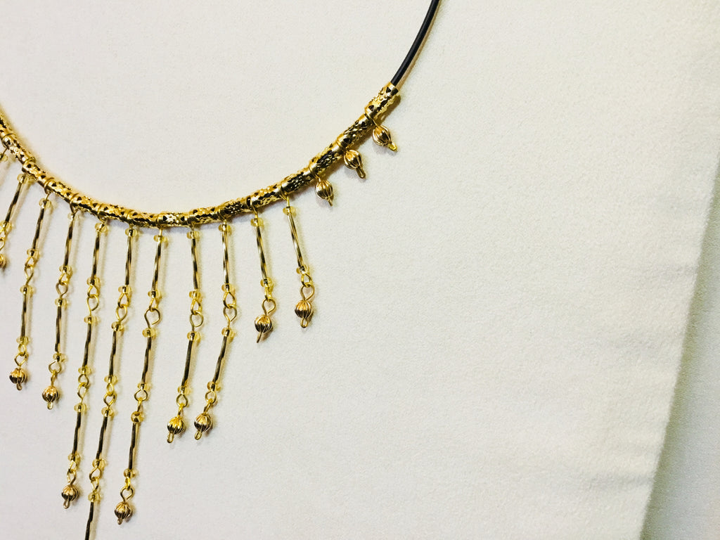 Gold Cascading Fringe Necklace