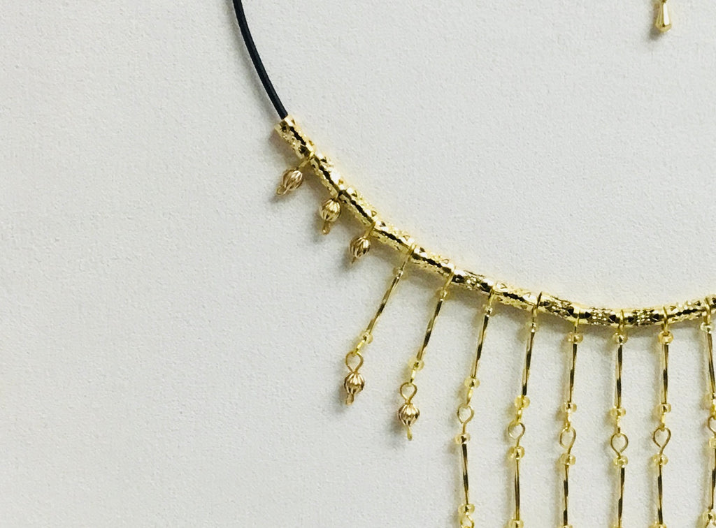 Gold Cascading Fringe Necklace
