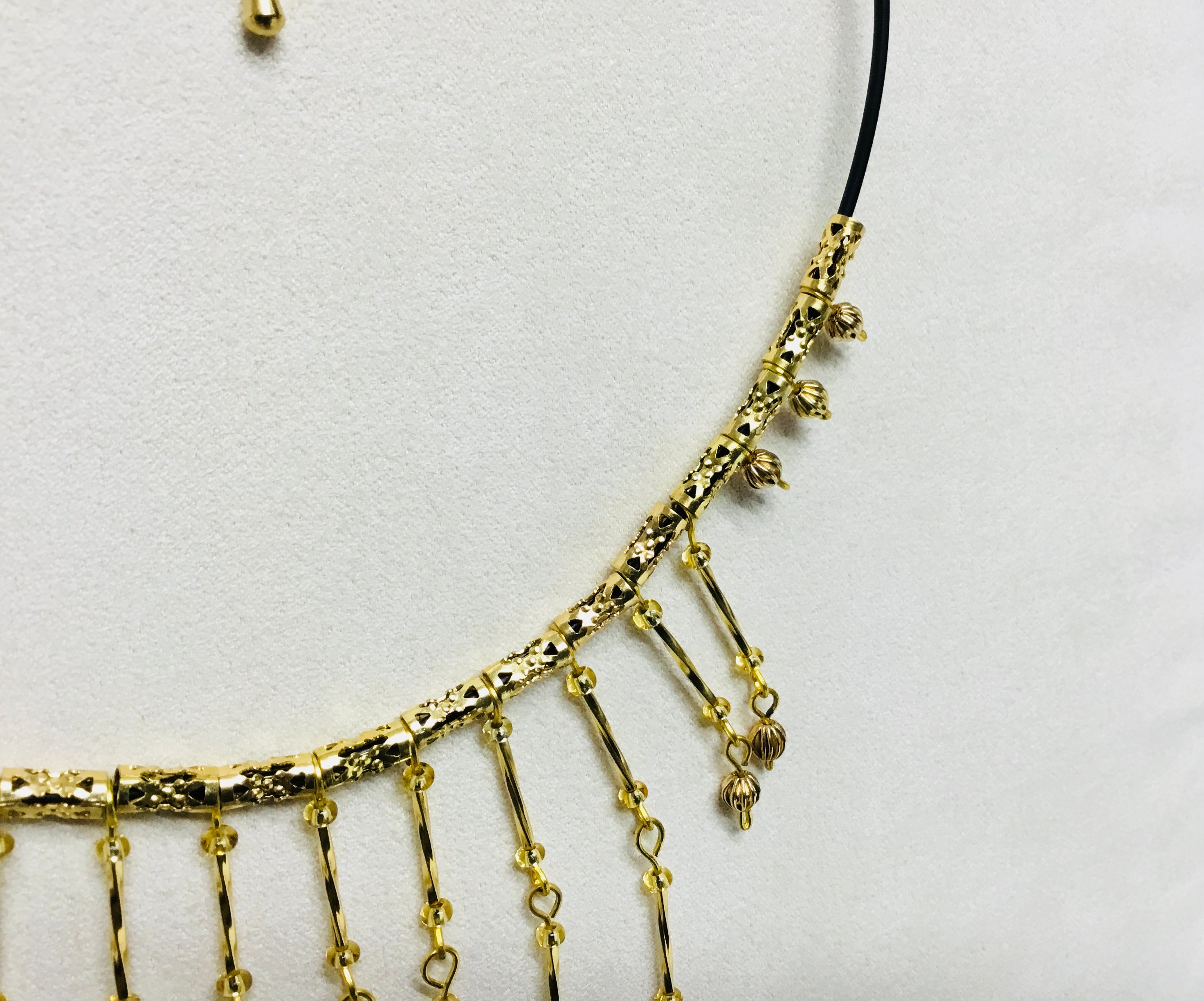 Gold Cascading Fringe Necklace
