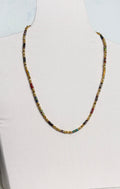 Vintage Cloisonné Tube Bead Necklace with Gold Spacers
