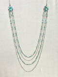 Turquoise & Silver Multi-Strand Statement Necklace