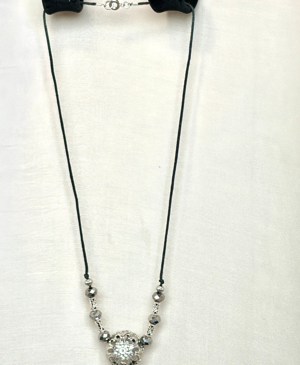 Silver Filigree Flower Pendant Necklace