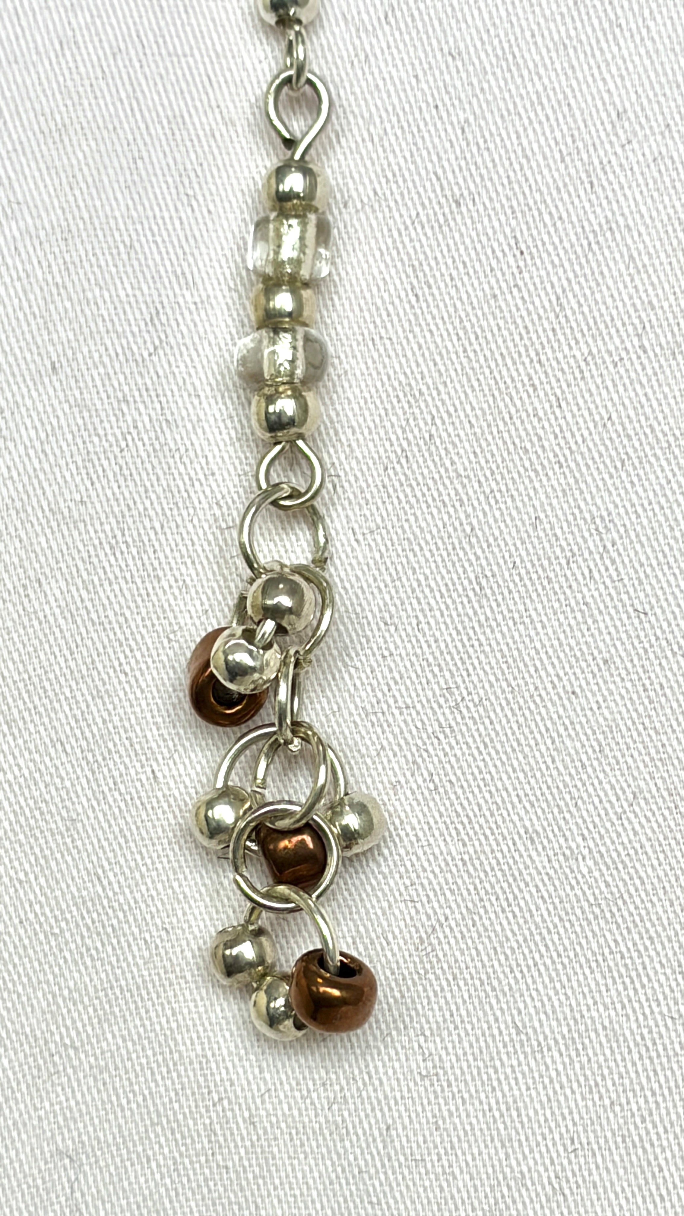 Silver & Bronze Chainmail Drop Earrings