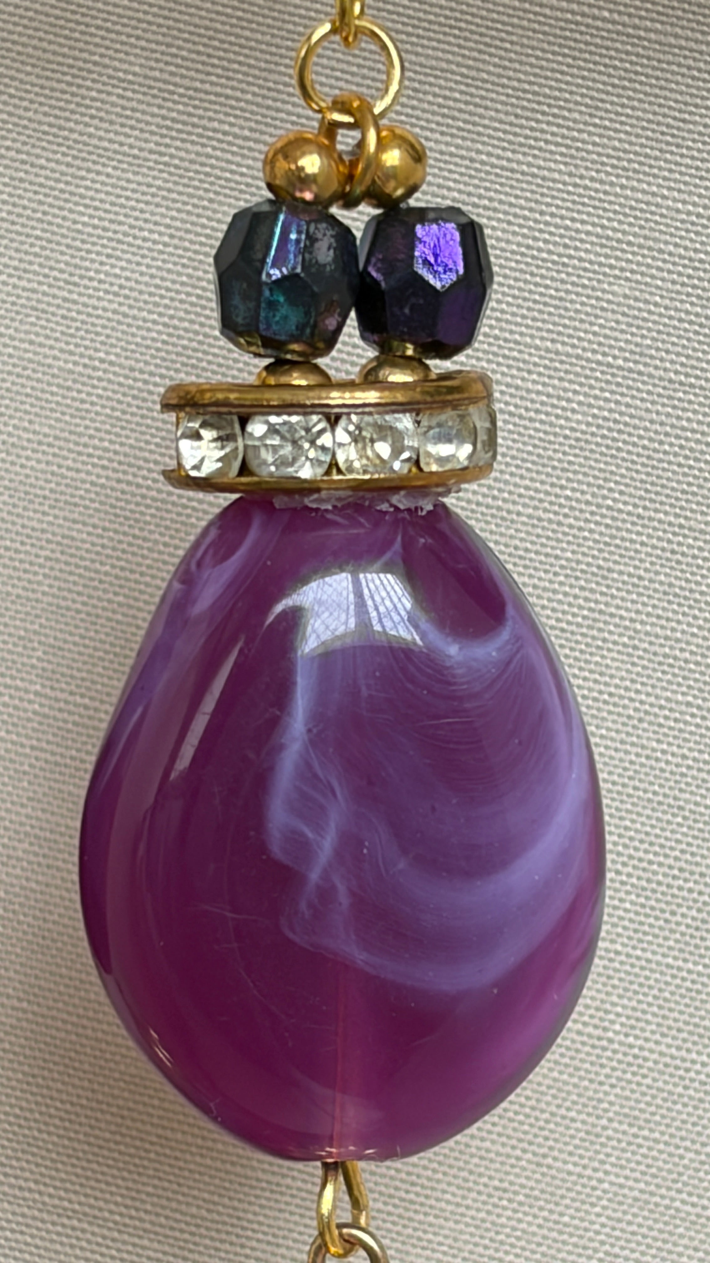 Purple Tassel Drop Earrings