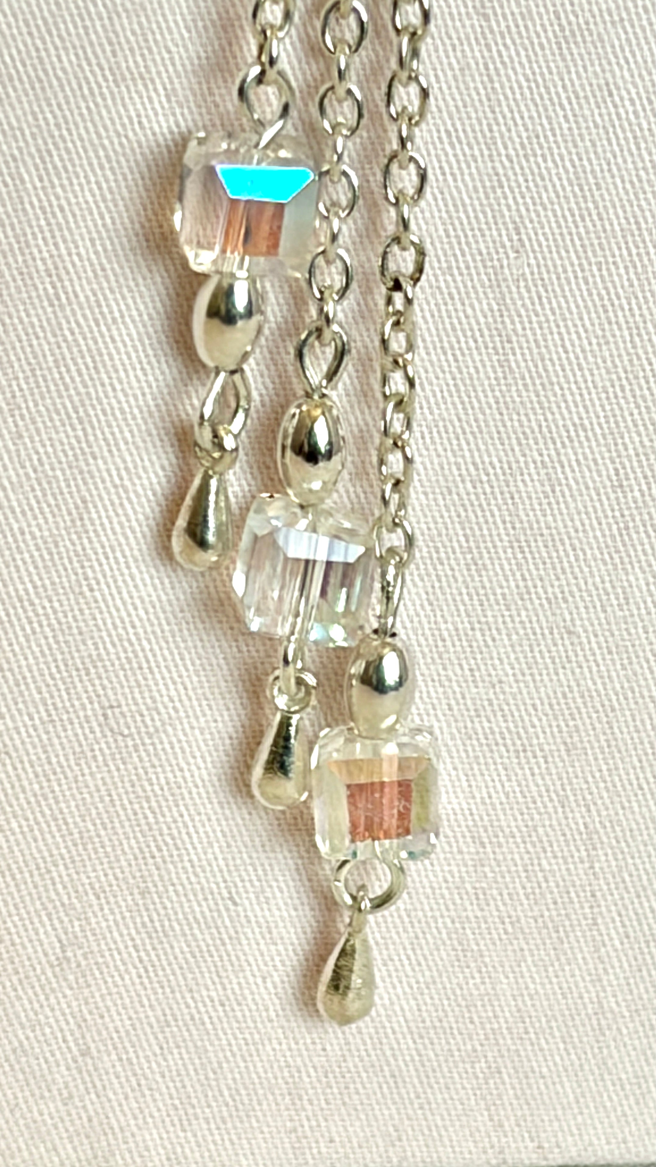 Silver Tassel Lariat Necklace
