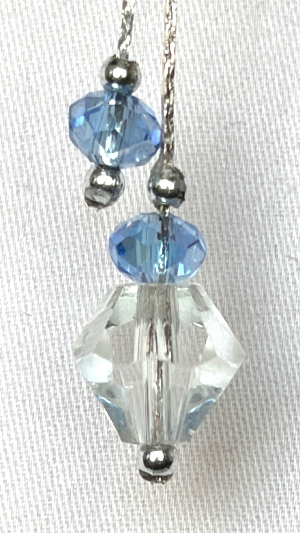 Sunburst Silver Bar & Crystal Drop Earrings