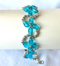 Aqua Crystal Teardrop Bracelet