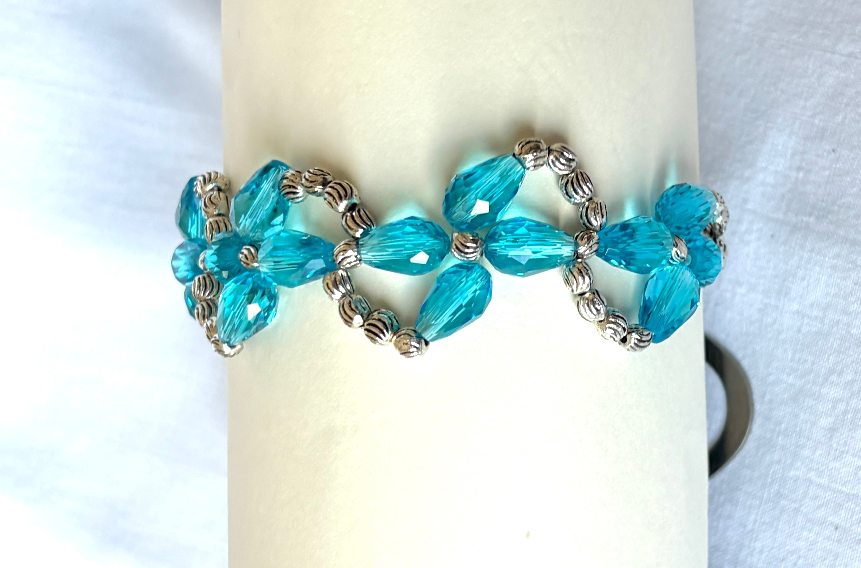 Aqua Crystal Teardrop Bracelet