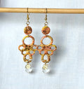 Copper Gold Marble Polymer Clay Chandelier Drop Earrings