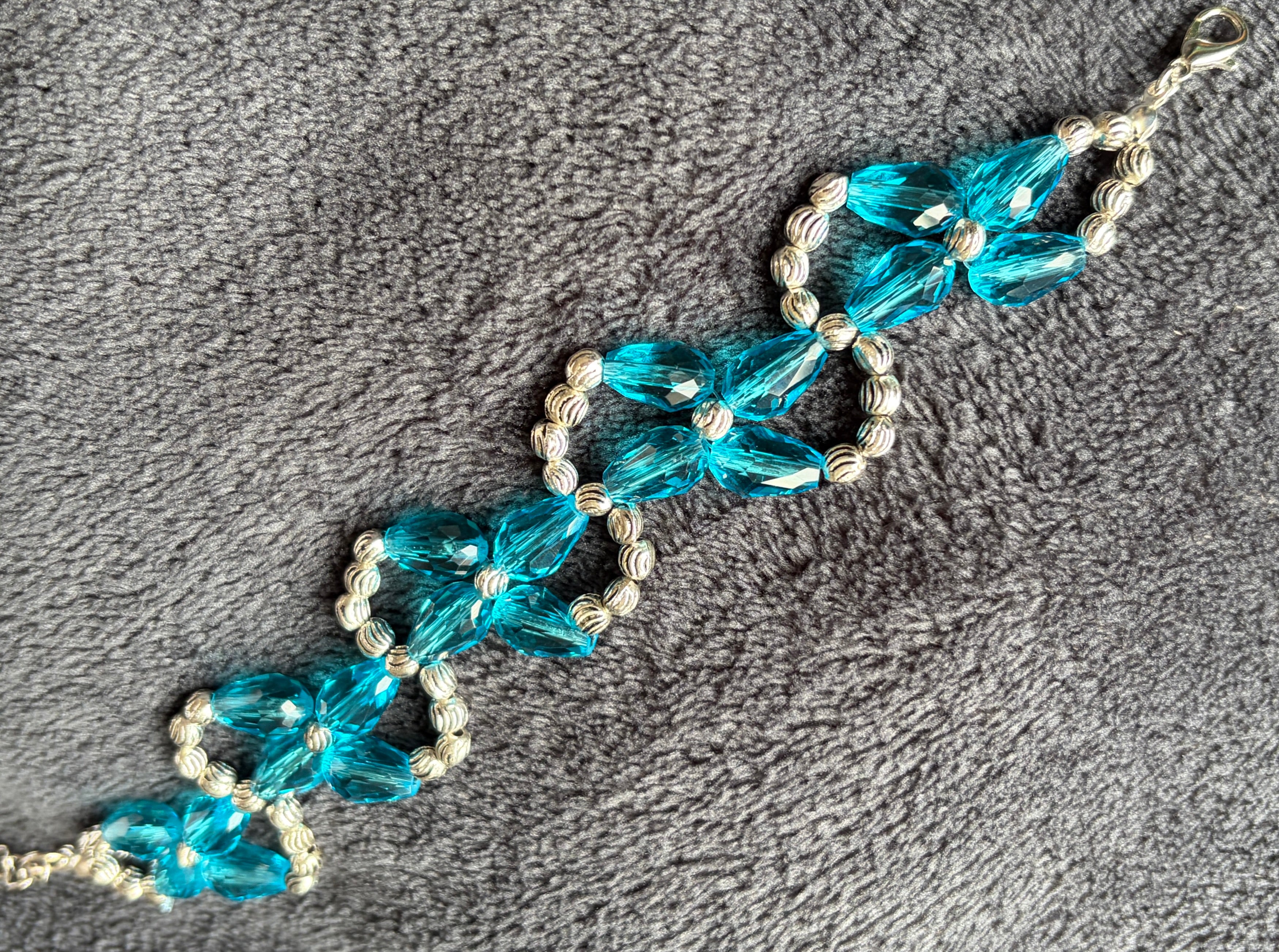 Aqua Crystal Teardrop Bracelet