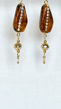 Cognac Crystal Drop Earrings