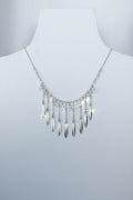 Silver Marquise Leaf Fringe Necklace