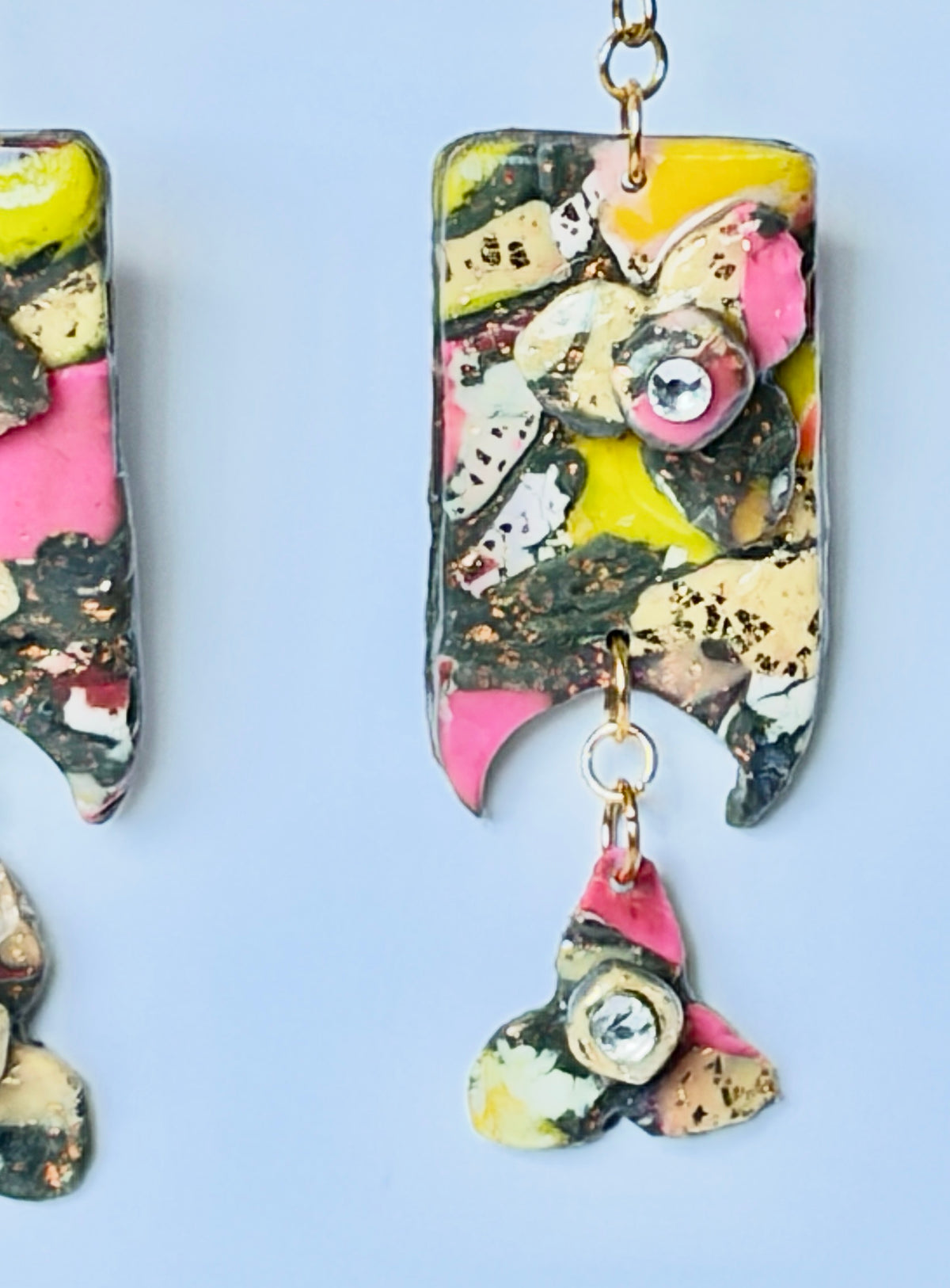 Wild Bloom Polymer Clay Drop Earrings